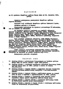 21. сједница Скупштине општине