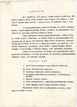 1. сједница Вијећа радних заједница